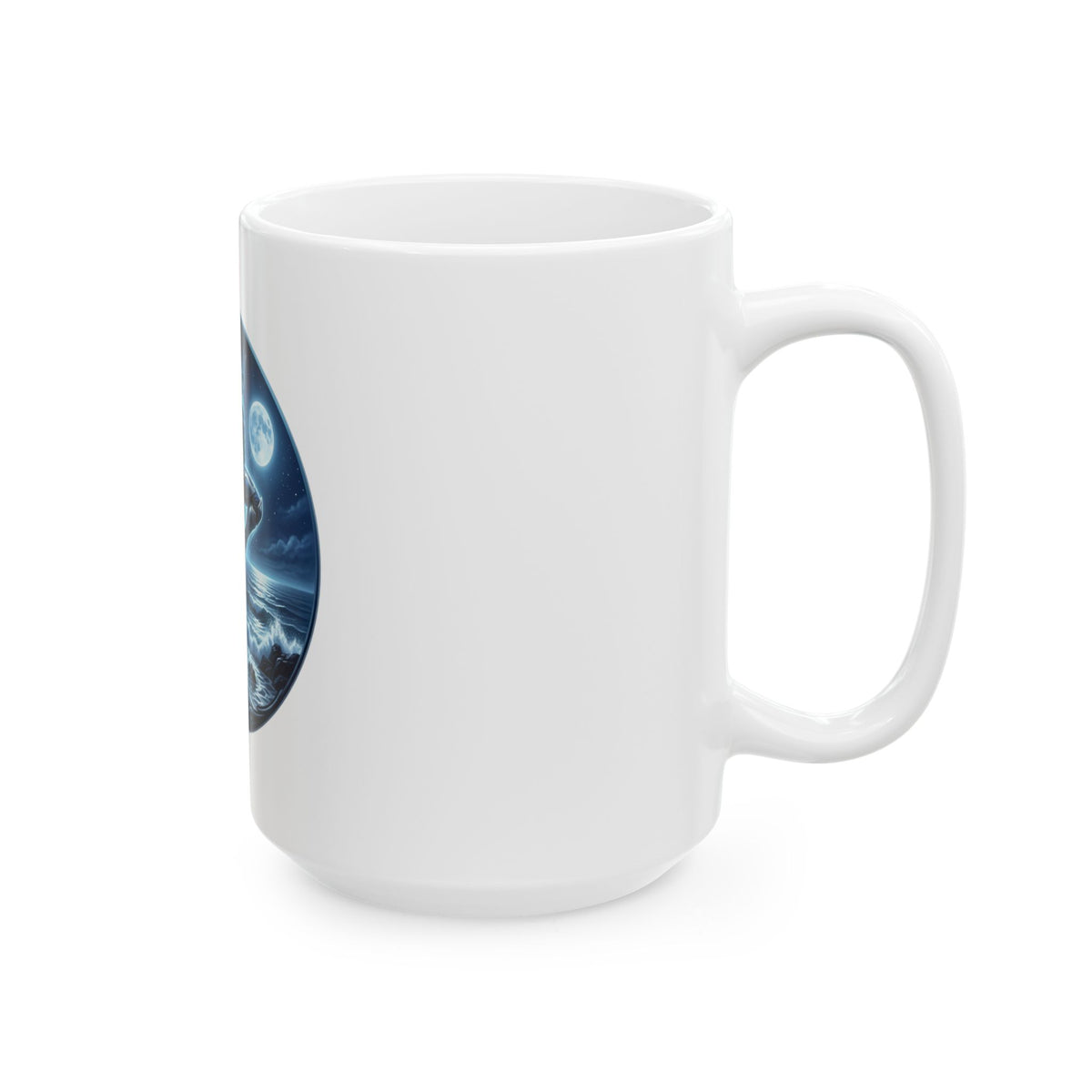 Lunar Wave Surfer Mug — Astral Ocean Fantasy Ceramic Coffee Cup (11oz/15oz)