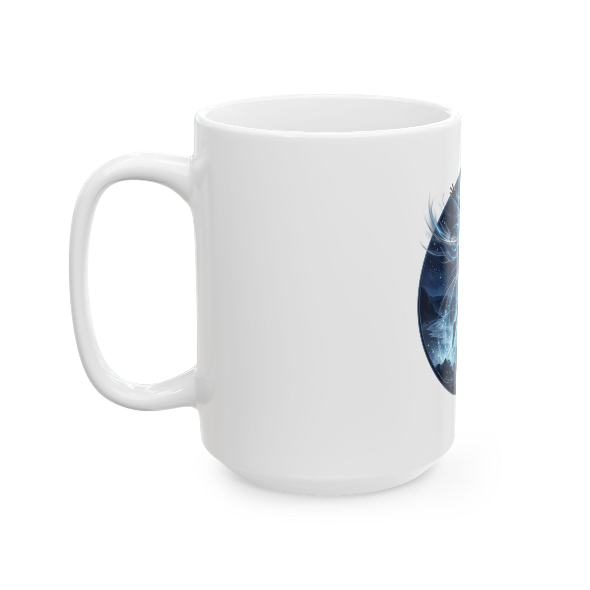Lunar Wave Surfer Mug — Astral Ocean Fantasy Ceramic Coffee Cup (11oz/15oz)